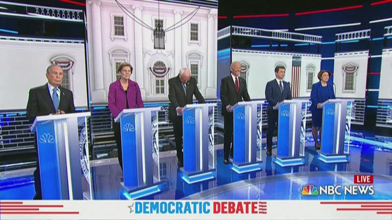 NBC democratic debate screenshot